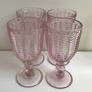 Pink Crystal Goblets (Set of 4)